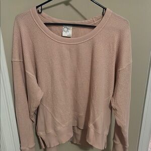 Aerie Women's Pink waffle knit top